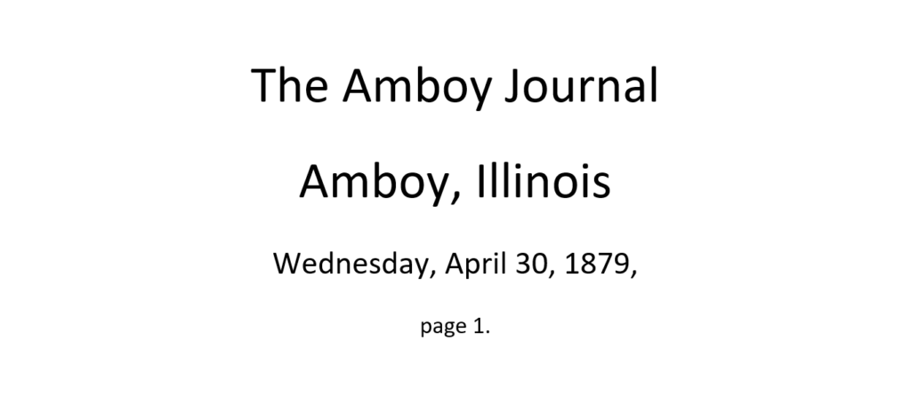 The Amboy Journal, p.1